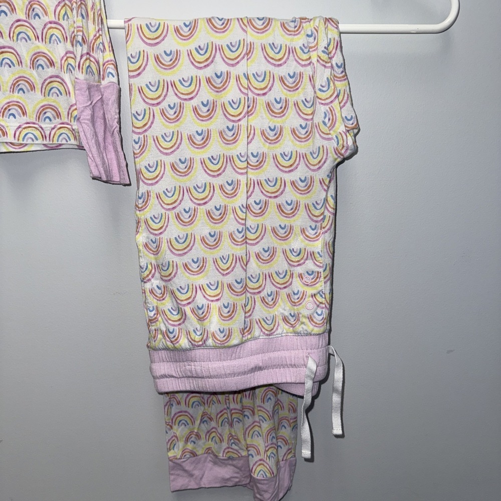 Little Sleepies S Women Bamboo Pajama Long Sleeve & Pants Pastel Rainbows Print - Picture 4 of 4